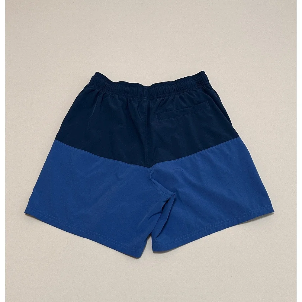 Under Armour Mens Blue Colorblock Swim Trunks Unlined Board Shorts Large